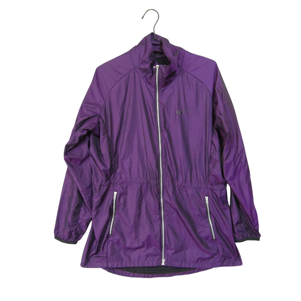 Nike Golf Windbreaker Jacket Womens Large Purple Excellent Dri-FIT Full Zip L‎